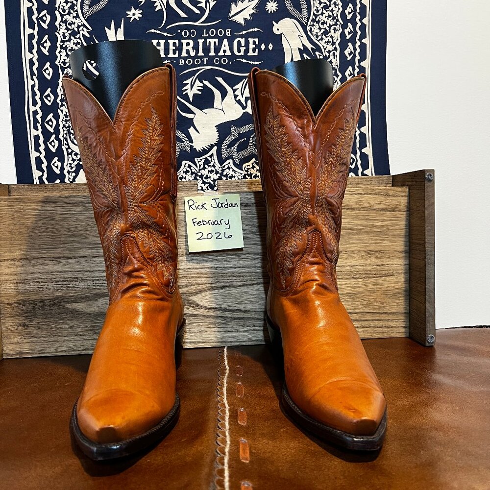 Lucchese Handmade Classics Tan Calfskin Cowboy Boots in Men's Size 11D/11.5D